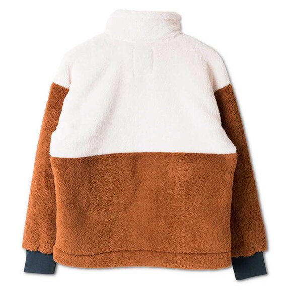 New Kavu Sherpa Jacket in Cream and Brown - Lakeway Sweatshirt - Vintage Western - Picture 2 of 12